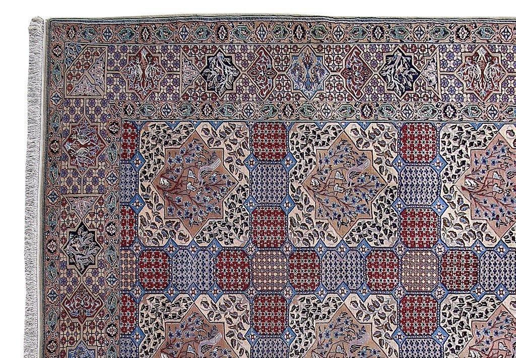 10x13 Authentic Hand Knotted Persian Wool & Silk Nain Rug - Iran - bestrugplace