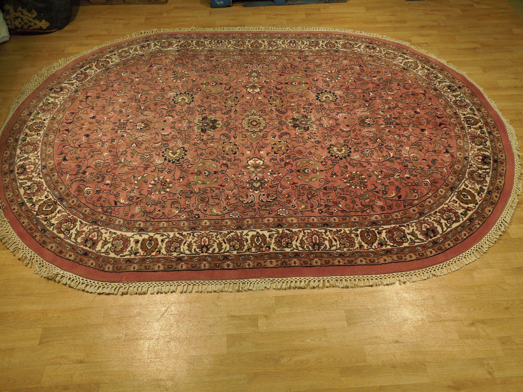 8x11 Traditional Oval Sarouk Rug - India - bestrugplace