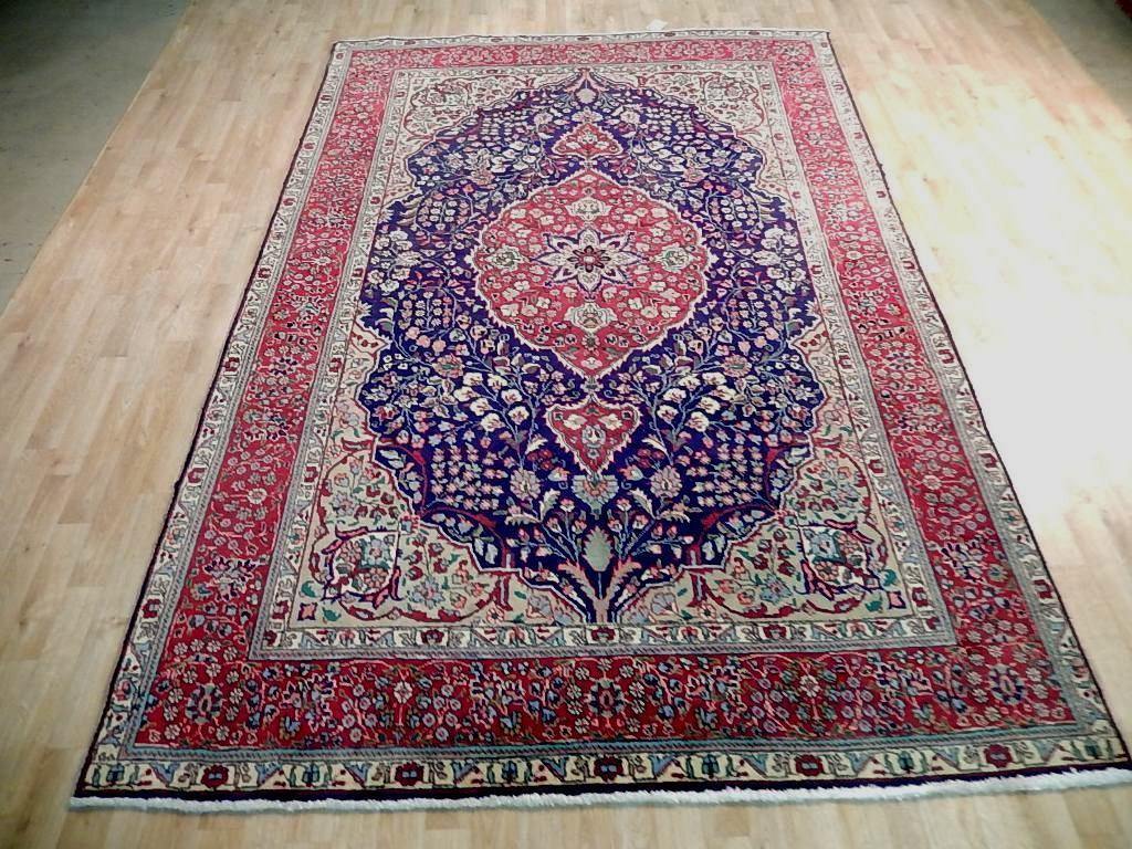 7x11 Authentic Hand Knotted Semi-Antique Persian Sarouk Rug - Iran - bestrugplace