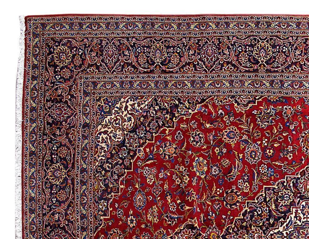 10x13 Authentic Hand Knotted Persian Kashan Rug - Iran - bestrugplace