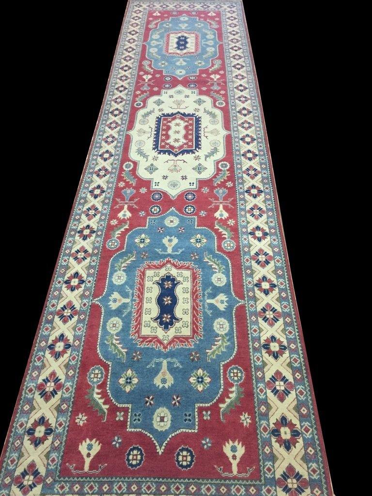 Stunning 5x20 Authentic Hand Knotted Yakash Kazak Rug - Pakistan - bestrugplace