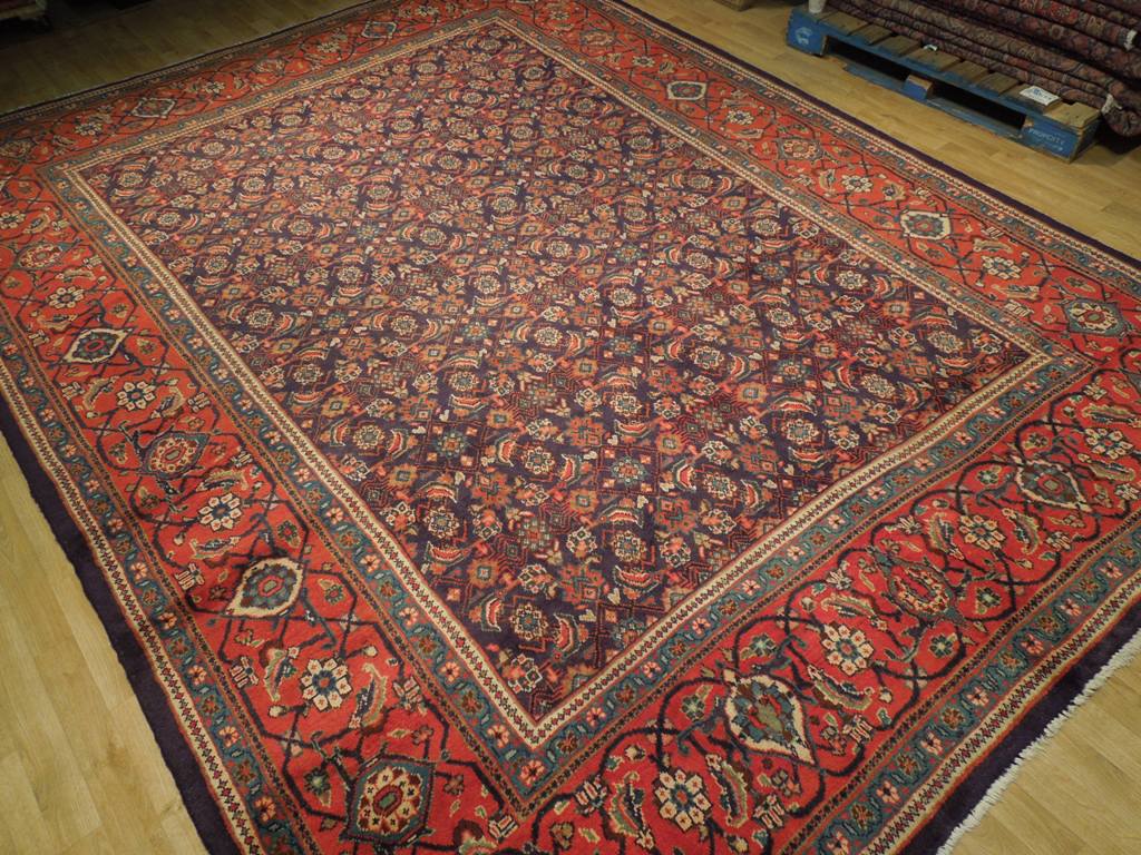 9.6 x 12.8 Semi Antique Persian Tabriz Herati Rug 74860