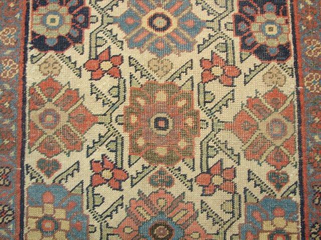 3.8 x 17 Ivory Antique Persian Mahal Runner 8574