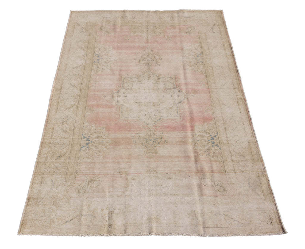 6.4 x 9.4 Vintage Rug LOW PILE FADED PINK 26944