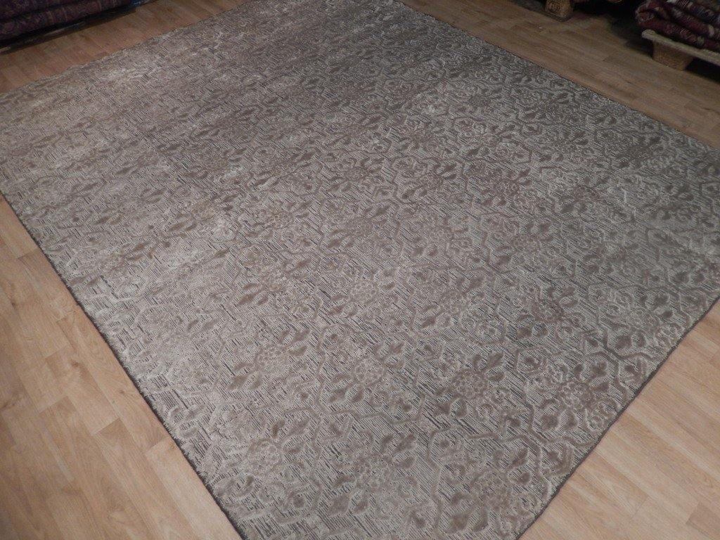 8x10 Authentic Loom Knotted Raised Viscose Flat Weave Modern Rug - India - bestrugplace