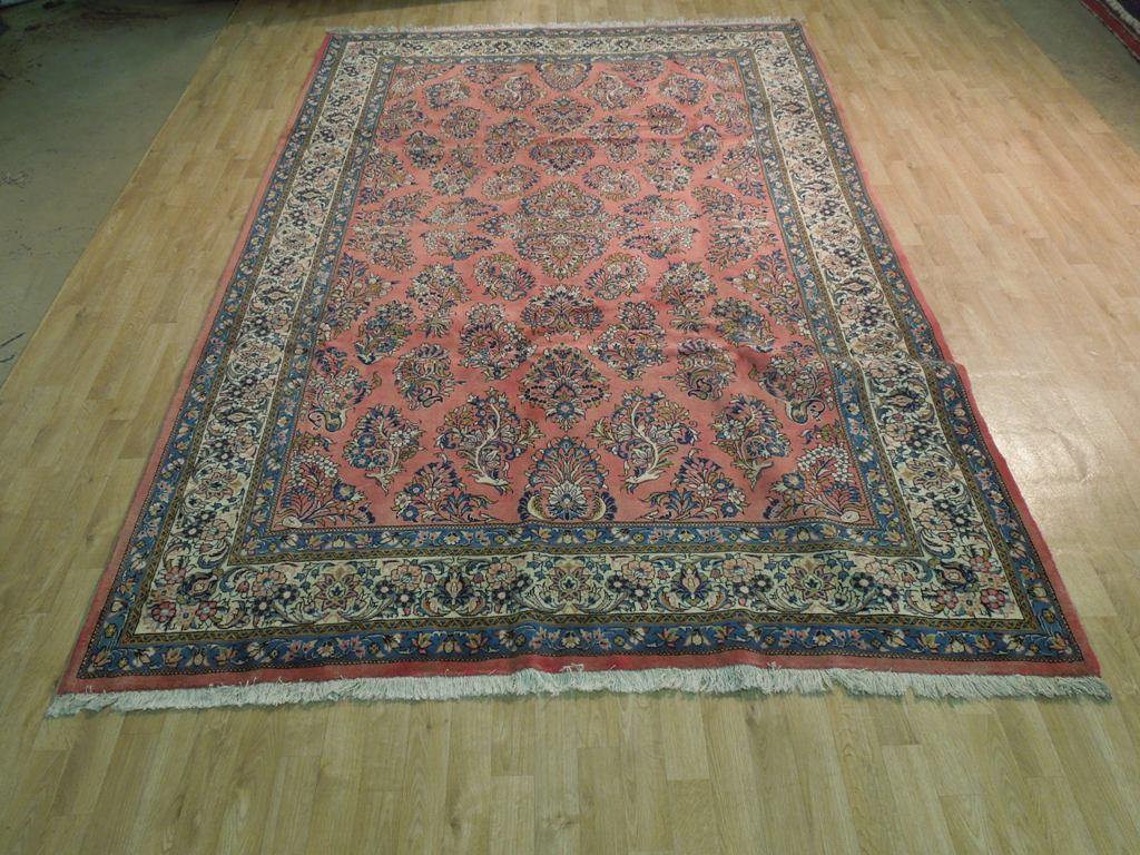 7x11 Authentic Hand Knotted Fine Persian Sarouk Rug - Iran - bestrugplace