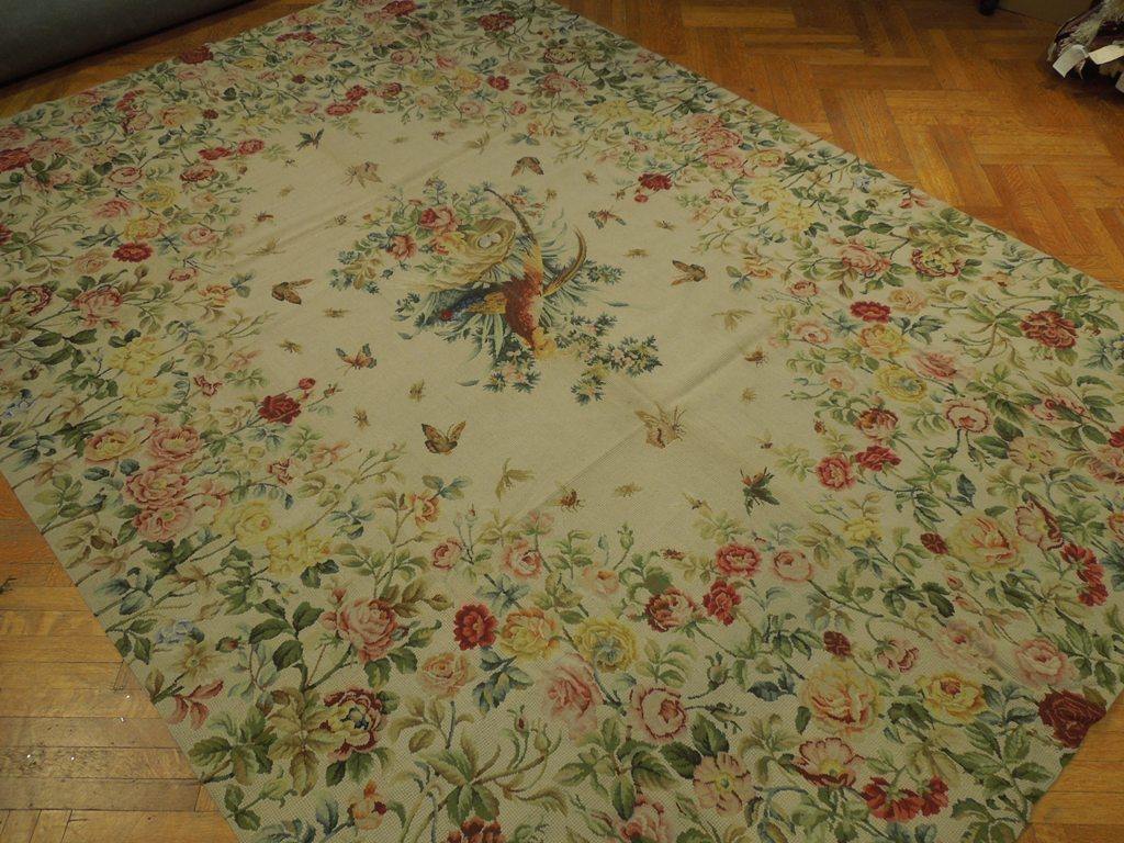 9x12 Double Knot Needlepoint Flat Weave Rug - China - bestrugplace