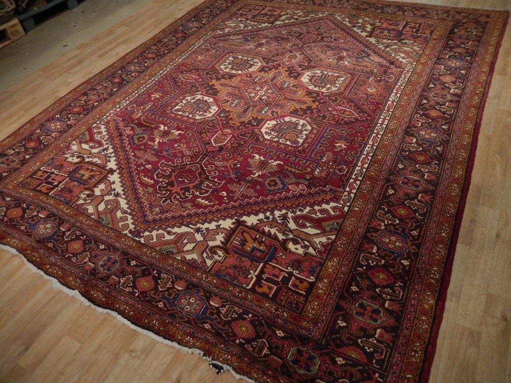 8x11 Authentic Hand Knotted Semi-Antique Persian Heriz Rug - Iran - bestrugplace