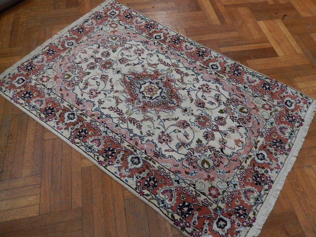 4x7 Authentic Handmade Wool & Silk Persian Rug - Iran - bestrugplace