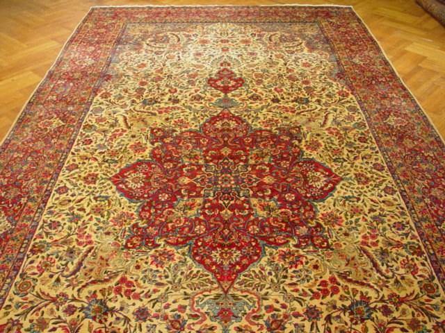 10' x 19' LARGE Antique Persian Kerman LAVAR Rug 367 - bestrugplace