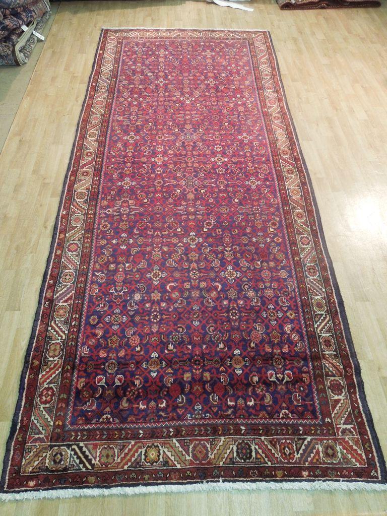 5x14 Authentic Hand Knotted Semi-Antique Persian Herati Runner - Iran - bestrugplace