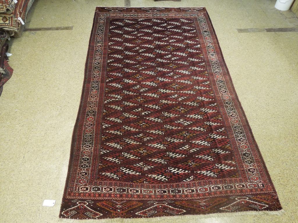 6.9 x 12 Antique Russian Turkmen Bokhara yamud Rug #PIX-23746