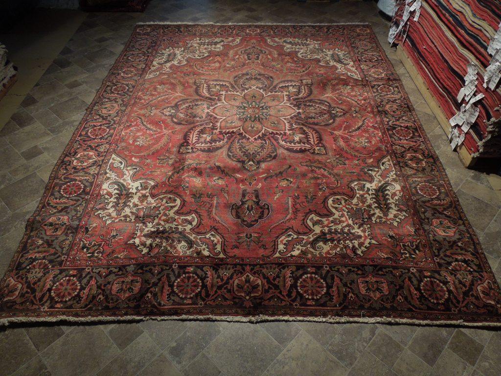 9x12 Authentic Hand Knotted Semi-Antique Persian Heriz Rug - Iran - bestrugplace