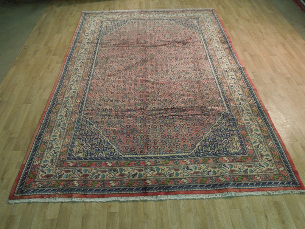 7 x 10 Pinkish Wool Persian Herati Lilihan Rug 72736