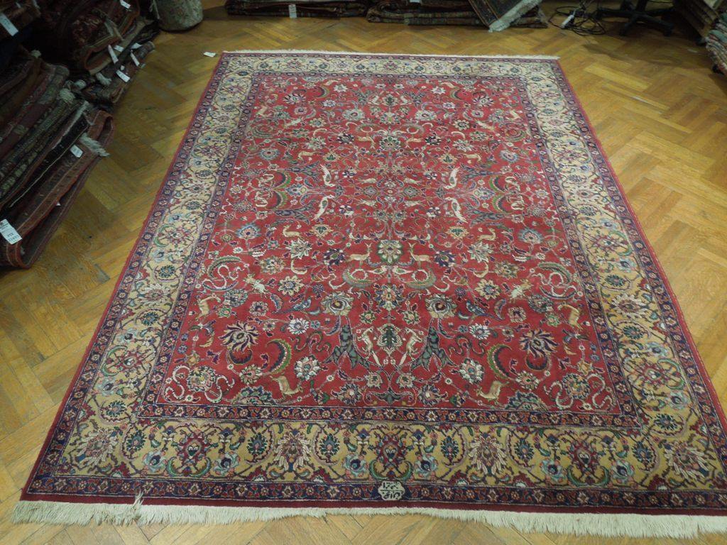 8x11 Authentic Hand Knotted Semi-Antique Persian Tabriz Rug - Iran - bestrugplace