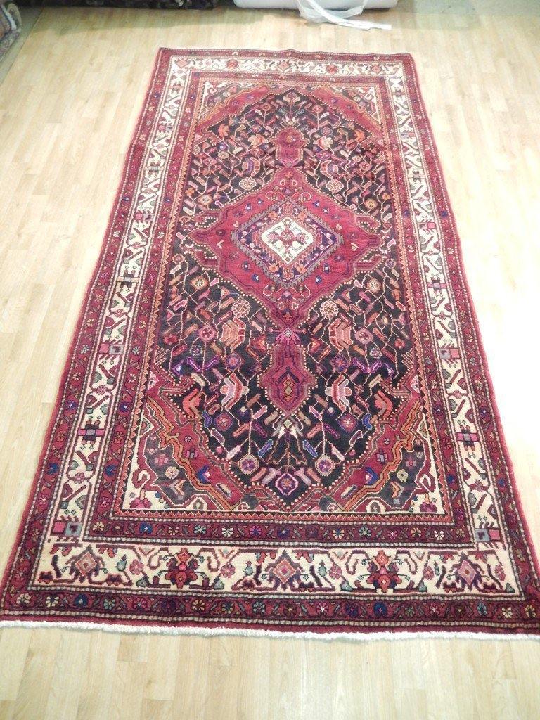 5x10 Authentic Hand Knotted Semi-Antique Persian Hamadan Runner - Iran - bestrugplace