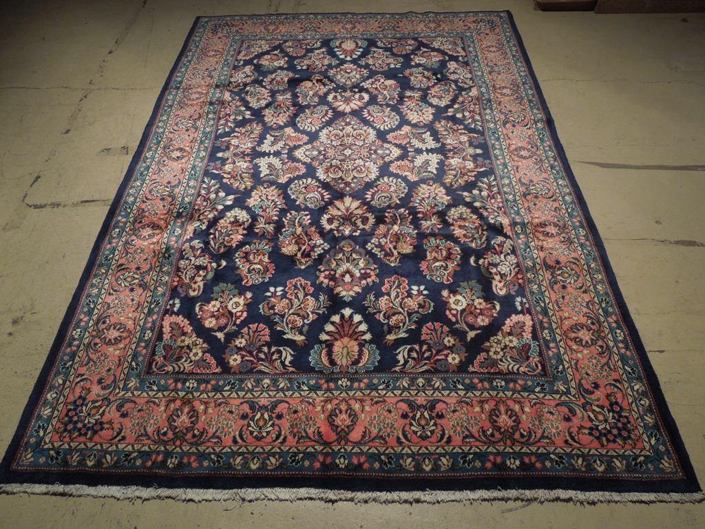 7x11 Authentic Hand Knotted Fine Persian Sarouk Rug - Iran - bestrugplace