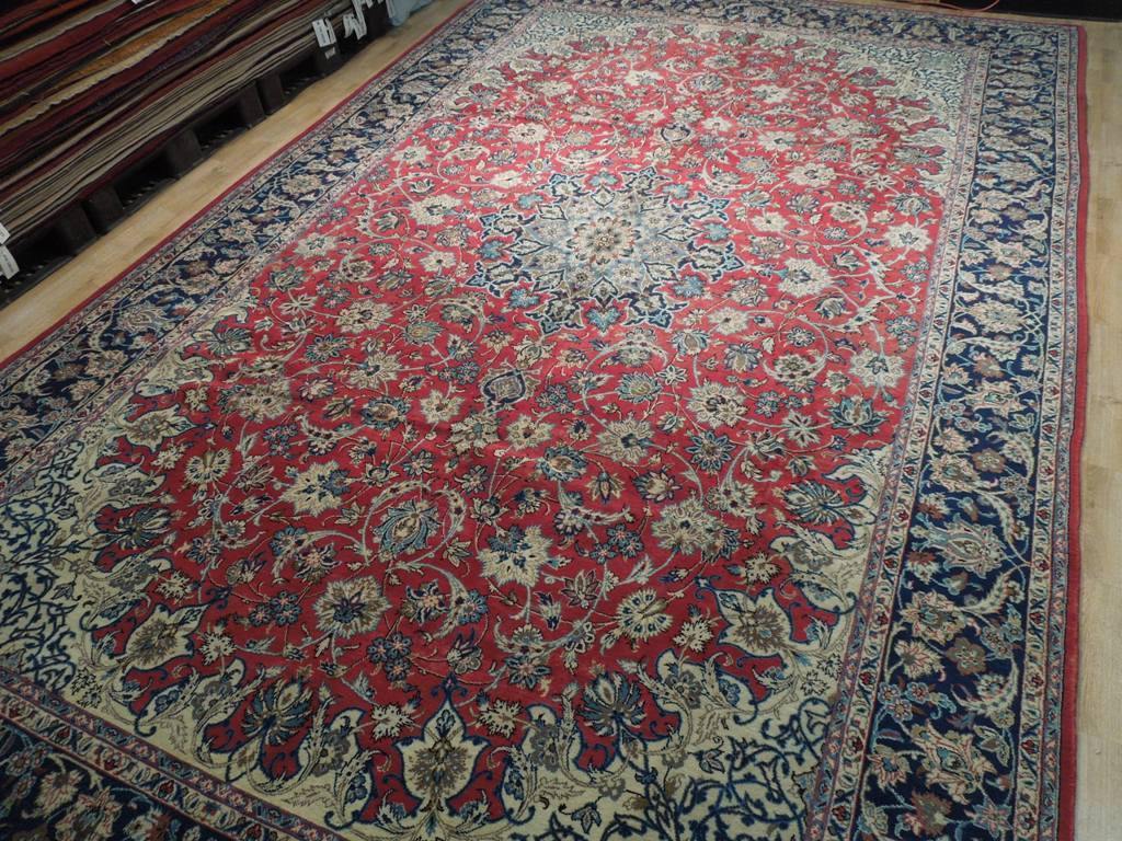 10x16 Authentic Handmade Persian Isfahan Rug - Iran - bestrugplace