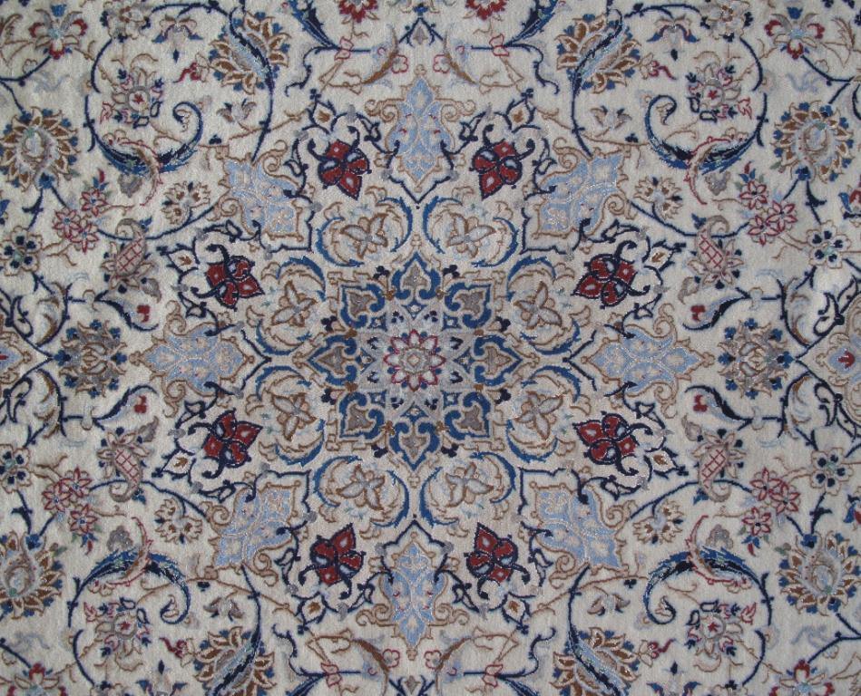 7x11 Authentic Hand-knotted Persian Wool&Silk Nain 9 La Rug - Iran - bestrugplace
