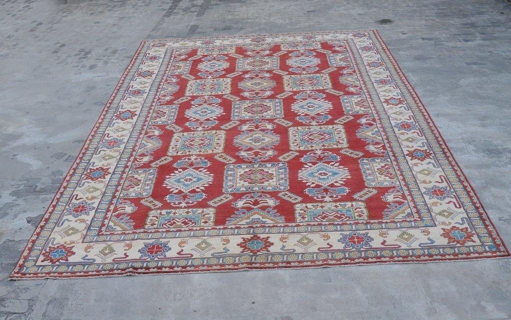 Stunning 10x16 Authentic Handmade Yak Kash Kazak Rug - Pakistan - bestrugplace