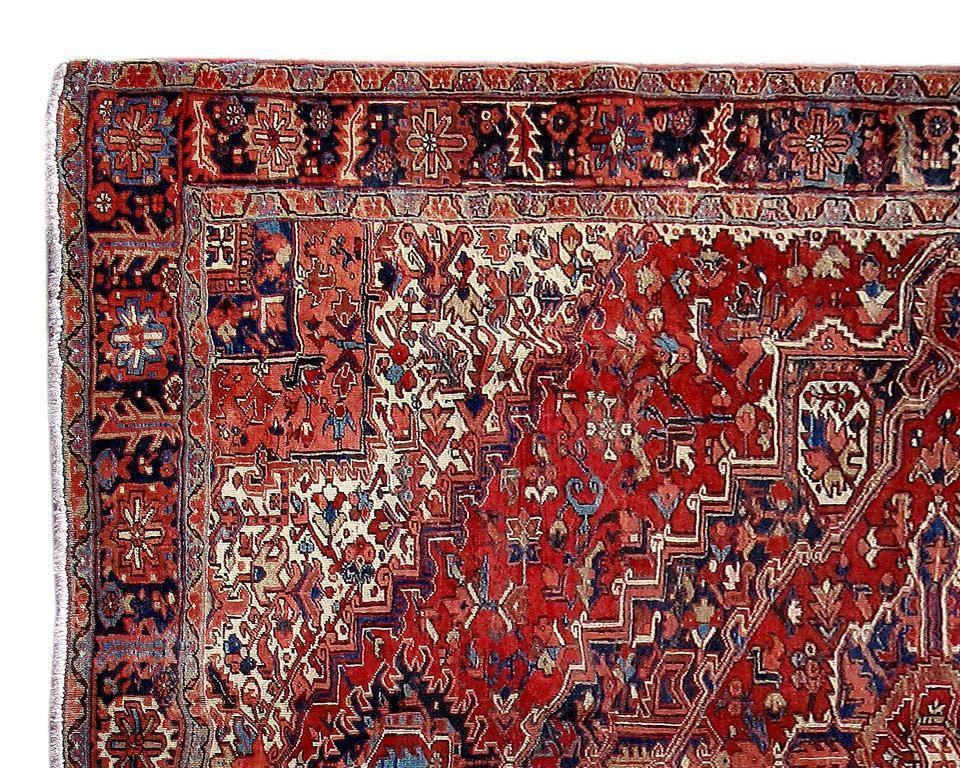 9x11 Authentic Hand Knotted Persian Heriz Rug - Iran - bestrugplace