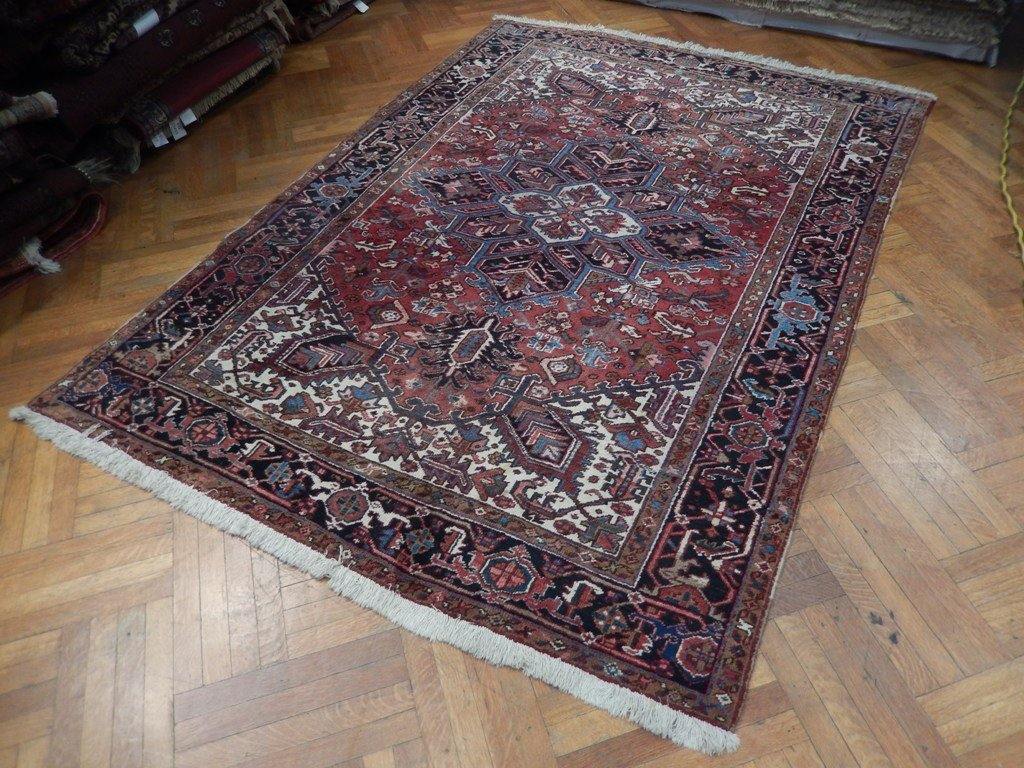6x9 Authentic Hand Knotted Semi-Antique Persian Heriz Rug - Iran - bestrugplace