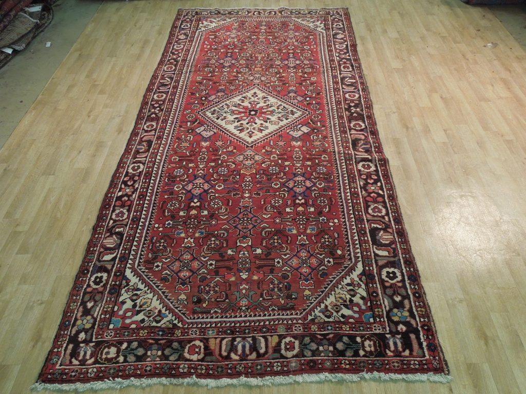 5x11 Authentic Hand Knotted Semi-Antique Persian Herati Runner - Iran - bestrugplace