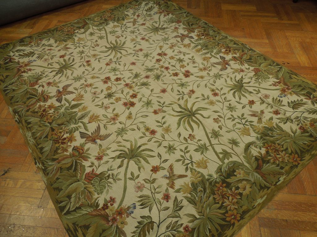 7.9 x 9.7 Needlepoint Flat Weave Rug SPRING 20778