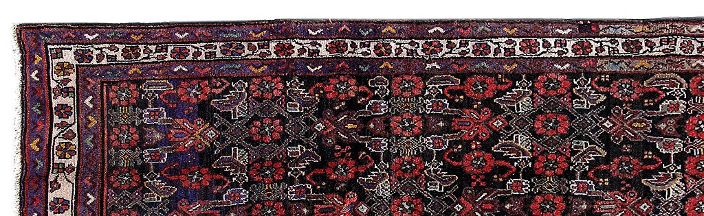 3.6 x 10.5 Multi-Color Persian Hamadan Rug 80419