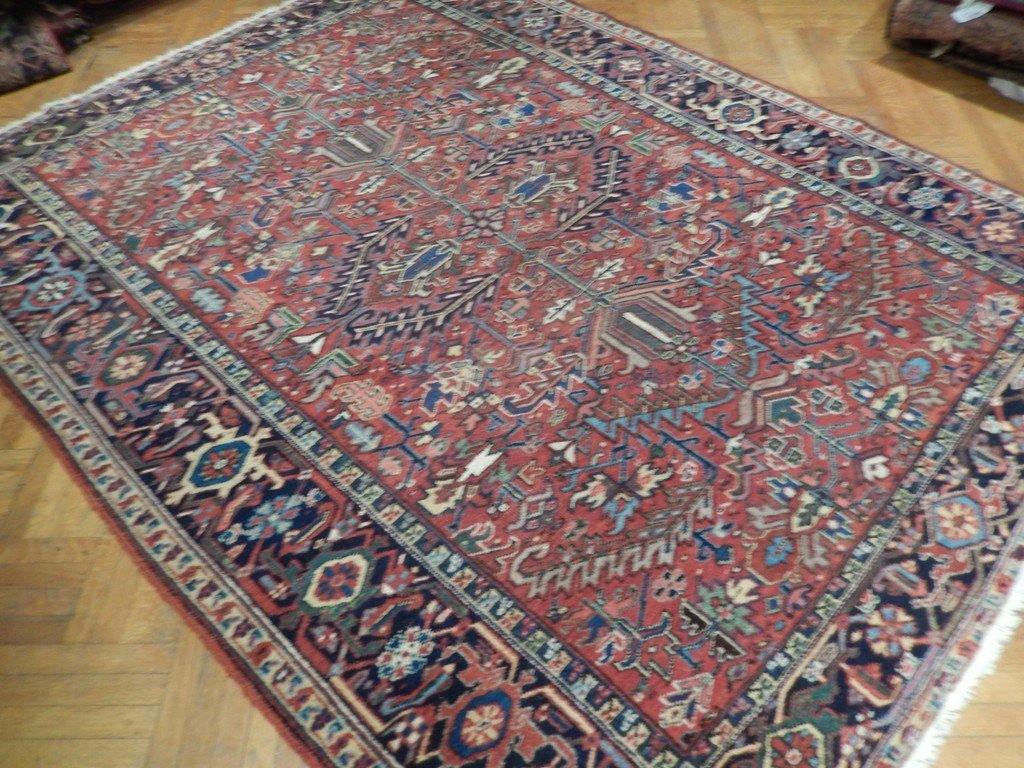 8x10 Authentic Hand Knotted Semi-Antique Persian Heriz Rug - Iran - bestrugplace