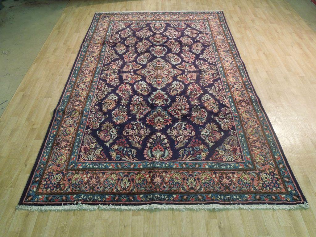 7x11 Authentic Hand Knotted Fine Persian Sarouk Rug - Iran - bestrugplace