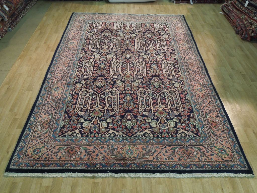 7' x 10' Navy Blue Fine Persian Bijar Rug 72422