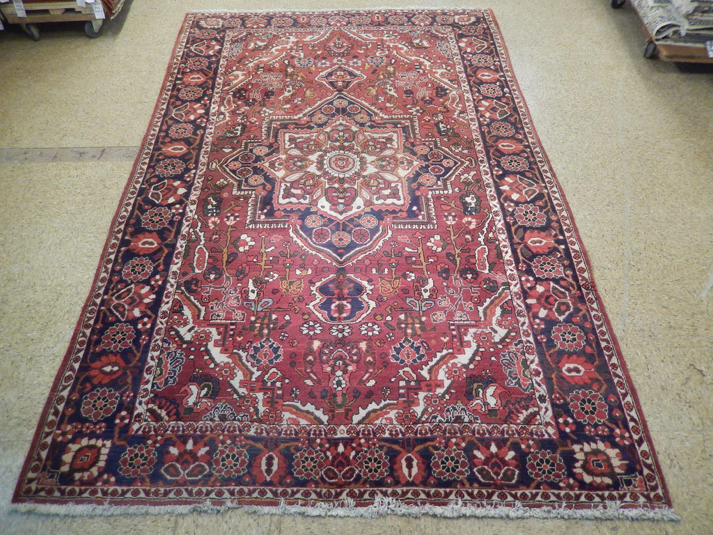 7x10 Authentic Hand-Knotted Semi-Antique Persian Heriz Rug - Iran - bestrugplace