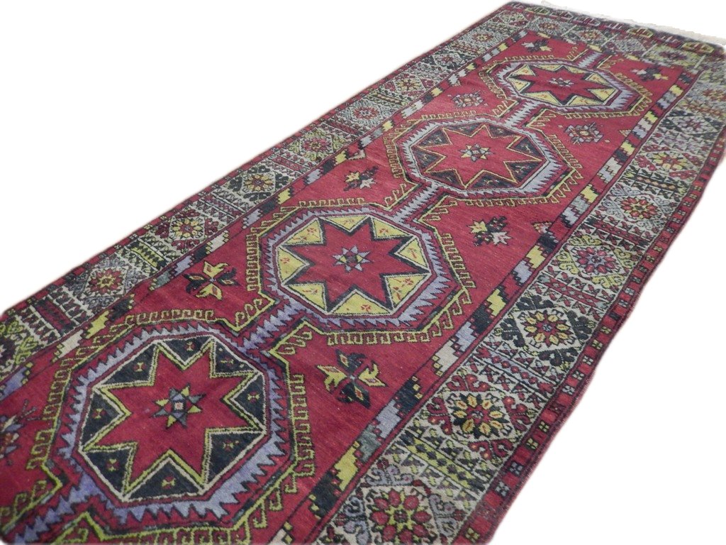 5' x 13'-Greenish-Beige-Semi-Antique-Russian-Kazak-Rug.jpg