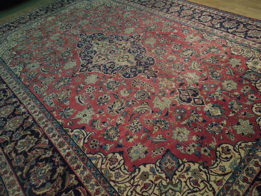 9x13 Authentic Hand Knotted Semi-Antique Persian Kashan Rug - Iran - bestrugplace