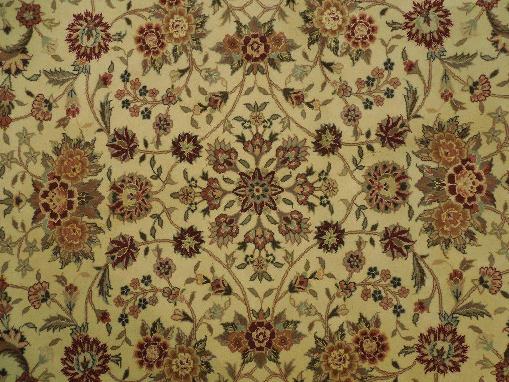 10' x 10' RARE Ivory Fine Quality Wool 250 KPSI Round Rug - bestrugplace