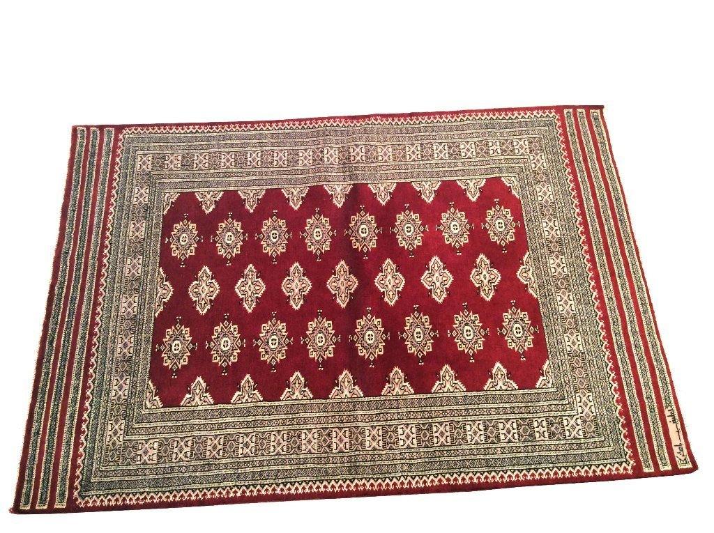 Luxurious 4x6 Authentic Hand Knotted Wool & Silk Jaldar Bokhara Rug - Pakistan - bestrugplace