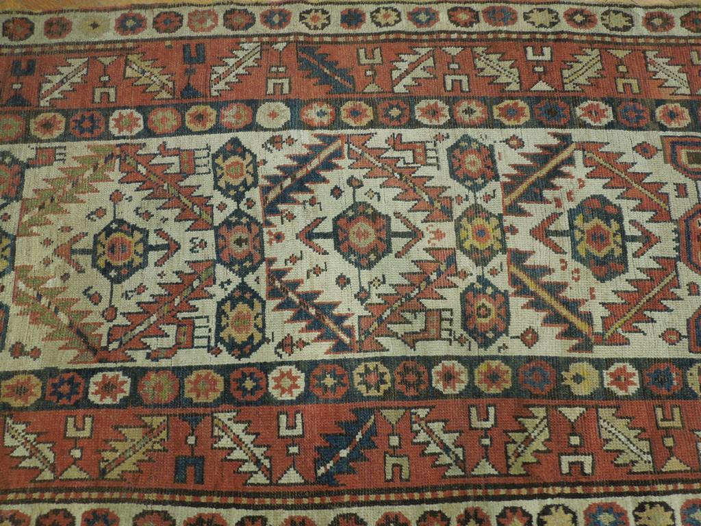 3.7 x 10 Ivory Antique Russian Kazak Rug 23930