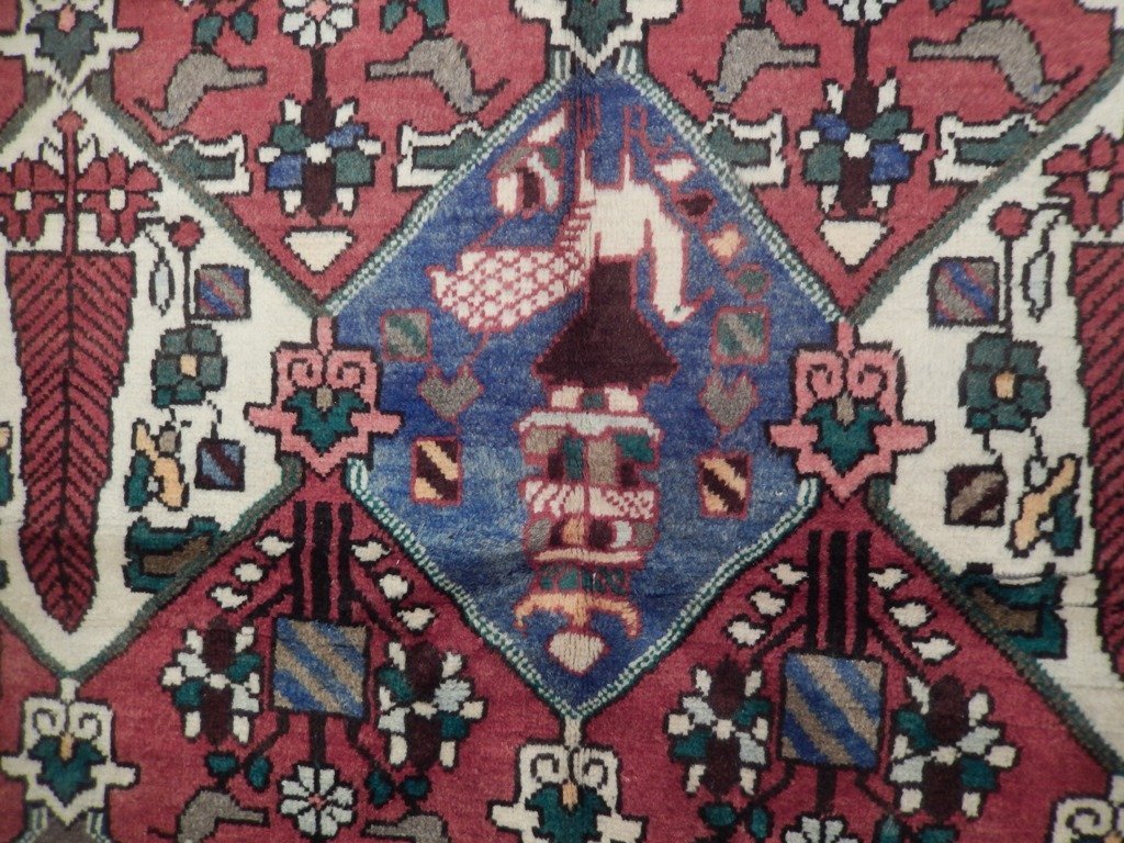 5.2 x 9.9 Sky Blue Semi Antique Persian Bakhtiari Rug 74499