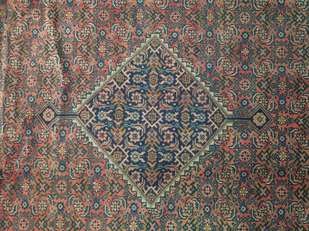 7' x 10' Coral Red Fine Persian Kord Lilihan Bijar Rug 72757