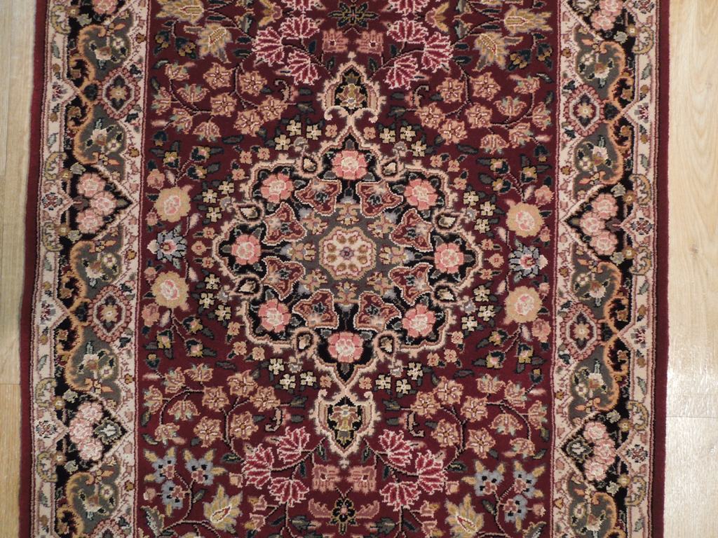 3' x 10' Red Lavar Wool & Silk Fine Quality Runner Rug 19005