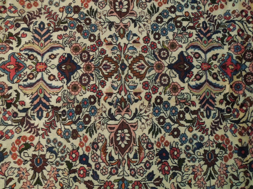 6.7 x 9.10 Ivory Fine Persian Lilihan Bibikabad Rug 72413