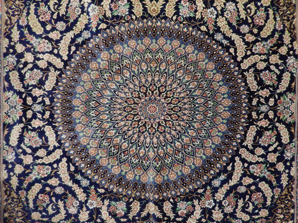 5x6 Authentic Handmade Signed Fine Silk Persian Qum Rug - Iran - bestrugplace