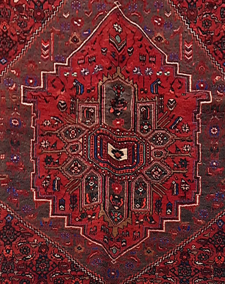 4.11 x 6.10 Red Persian Kurd Bijar Rug 80218
