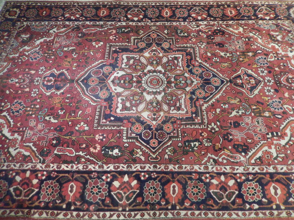 7x10 Authentic Hand-Knotted Semi-Antique Persian Heriz Rug - Iran - bestrugplace