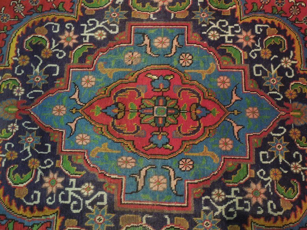 9x13 Authentic Hand Knotted Antique Worn Persian Sarouk Rug - Iran - bestrugplace