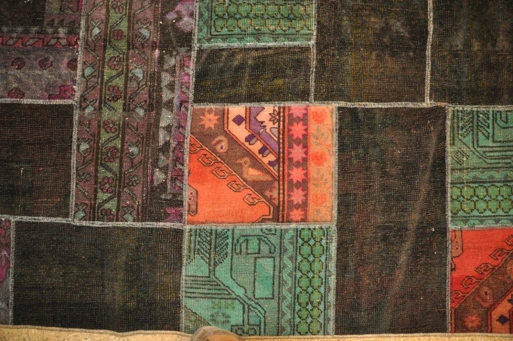 5x8 Authentic Hand-Knotted Antiqued Persian Patchwork Rug - Iran - bestrugplace