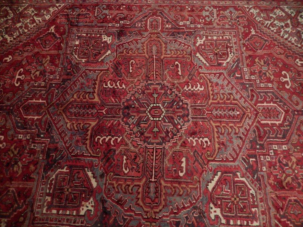 8x11 Authentic Hand Knotted Semi-Antique Persian Heriz Rug - Iran - bestrugplace