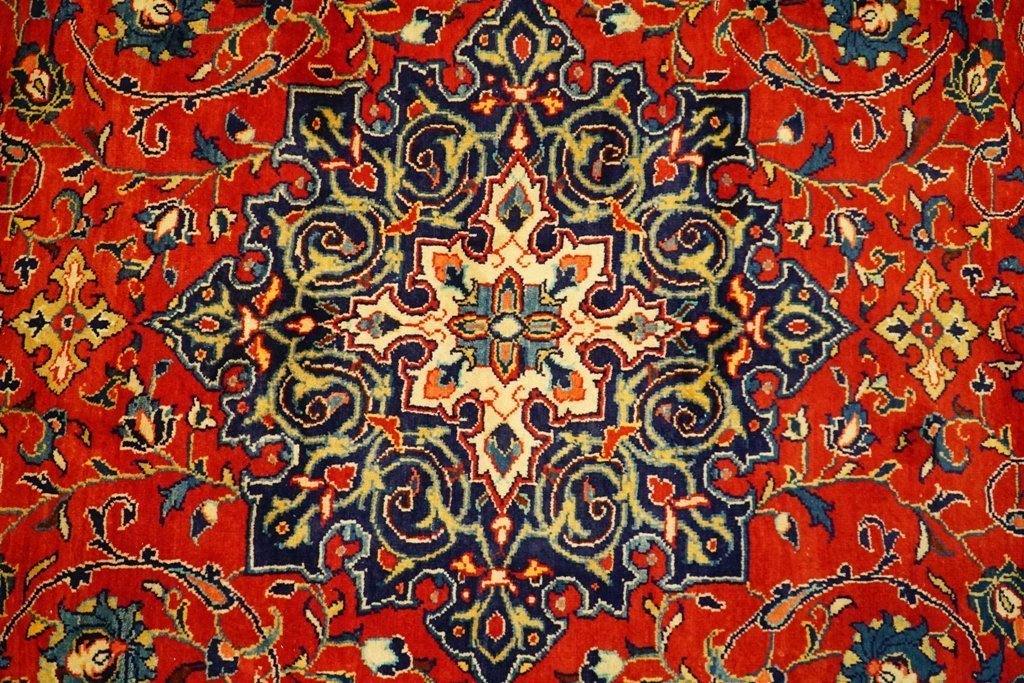 9x12 Authentic Hand Knotted Semi-Antique Persian Sarouk Rug - Iran - bestrugplace