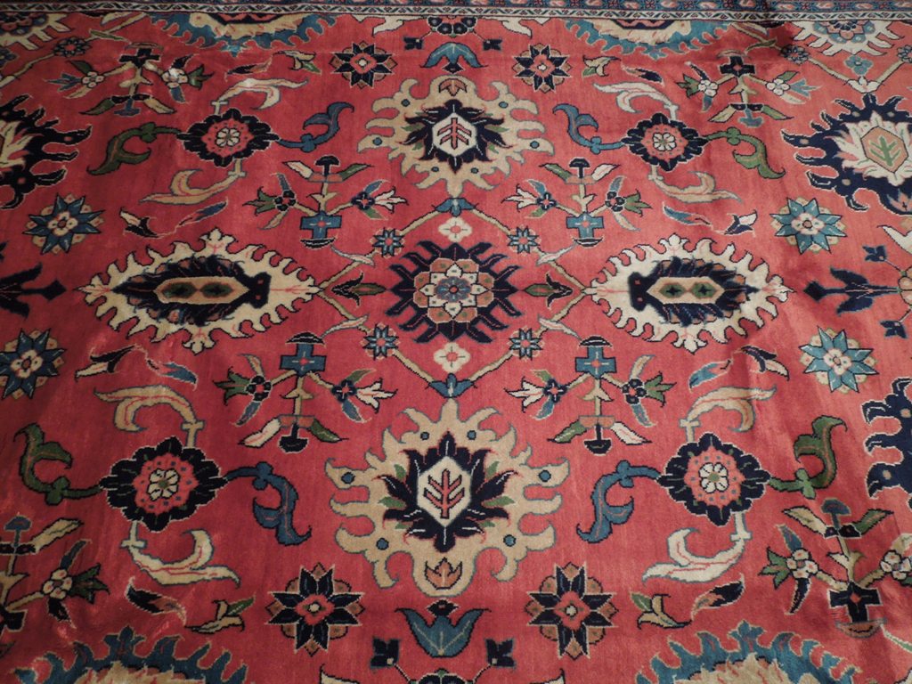 7 x 10.6 Salmon Pink Fine Persian Mahal Rug 72327